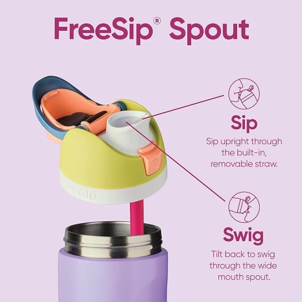 Owala FreeSip Insulated Stainless Steel Water Bottle with Straw for Sports, Travel, and School BPA-Free Sports Water Bottle, 32 oz, Shy Marshmallow - Image 2